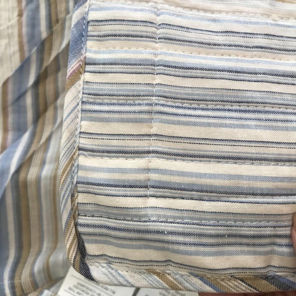 Set of 2 Neutral Stripe Standard Pillow Shams - Picture 5 of 10